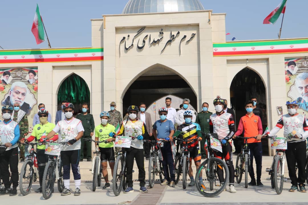 حضور گروه دوچرخه سوران برازجانی در کنگان به مناسبت دهه فجر و استقبال مسؤلان