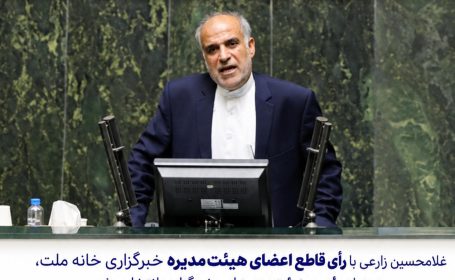 دکتر غلامحسین زارعی با رأی قاطع رئیس هیئتمدیره خبرگزاری خانه ملت شد دکتر غلامحسین زارعی با رأی قاطع رئیس هیئتمدیره خبرگزاری خانه ملت شد